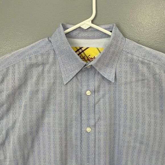 Robert Graham Dress Shirt Mens XLarge Blue Abstract Stripe Button Up Long Sleeve - Picture 2 of 11
